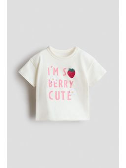 H&M - Girls White Cotton T-Shirt