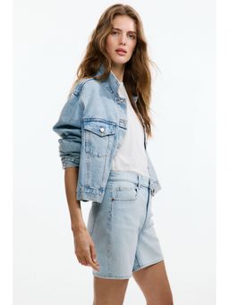 H&M - Women Blue High-Waisted Denim Shorts