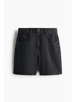 H&M - Women Grey High-Waisted Denim Shorts
