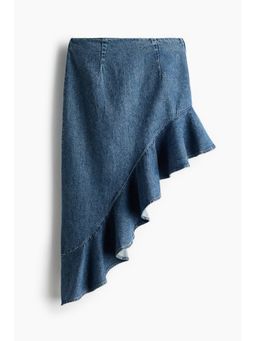 H&M - Women Blue Asymmetric Denim Skirt