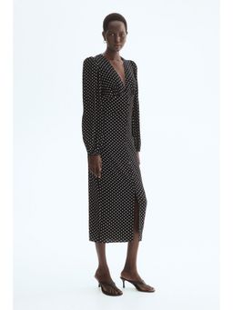 H&M - Women Black Long-Sleeved Viscose Dress