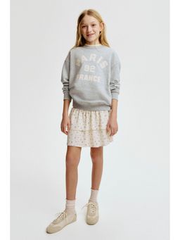 H&M - Girls White Patterned Tiered Skirt