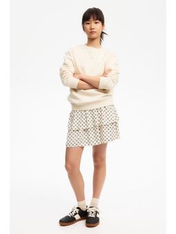 H&M - Girls Beige Patterned Tiered Skirt
