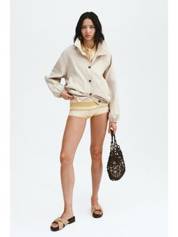 H&M - Women White Oversized Bubble-Hem Jacket