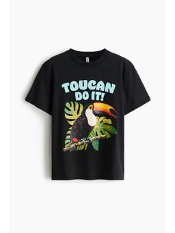 H&M - Women Black Appliqued T-Shirt