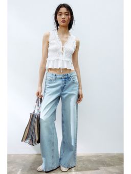 H&M - Women Blue Baggy Wide Low Waist Jeans