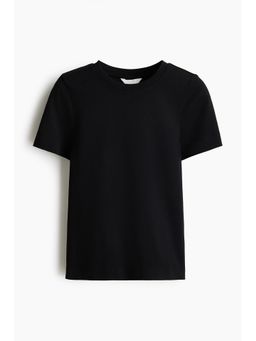 H&M - Women Black Cotton T-Shirt