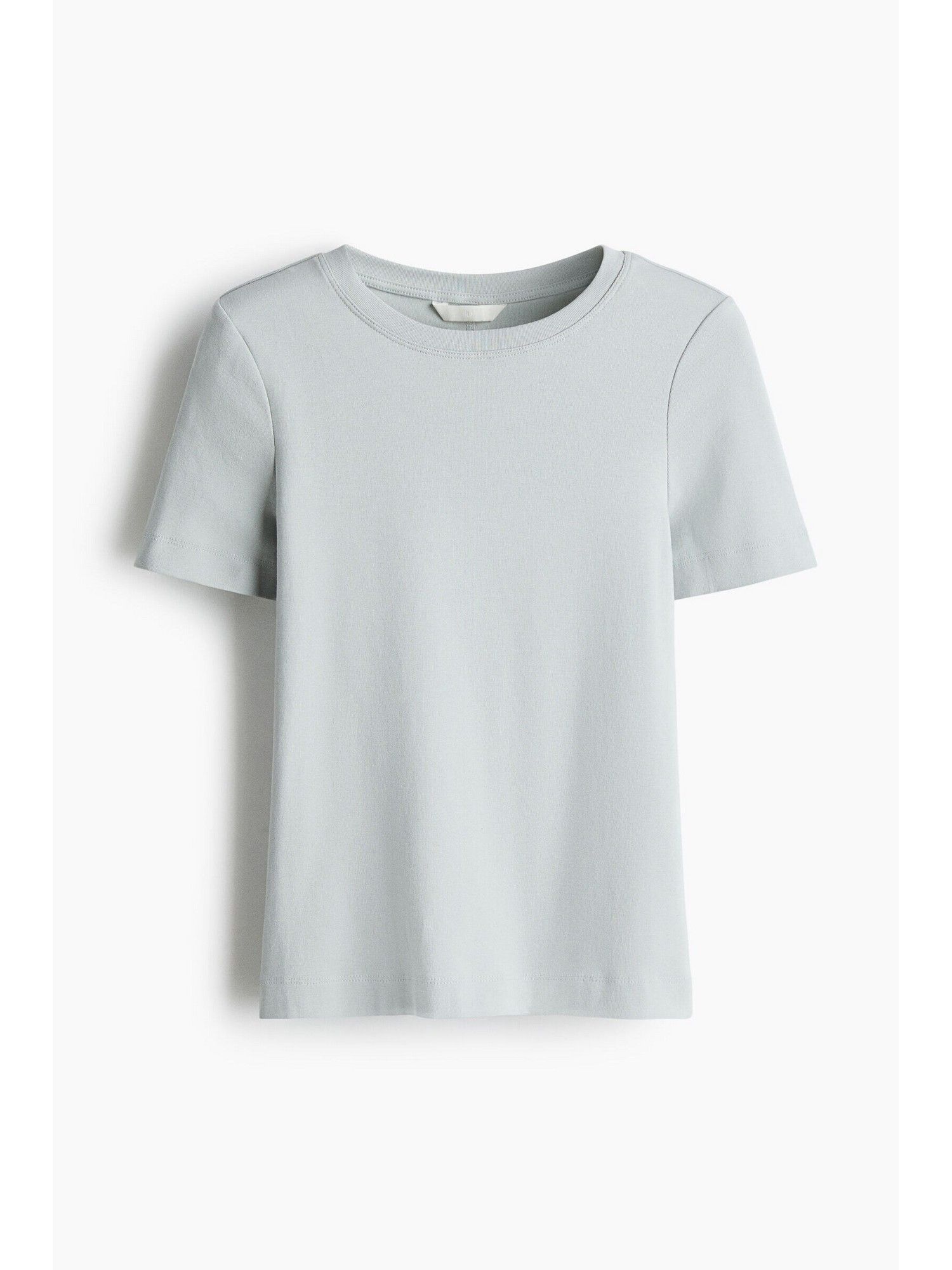 Women Grey Cotton T-Shirt-image-3