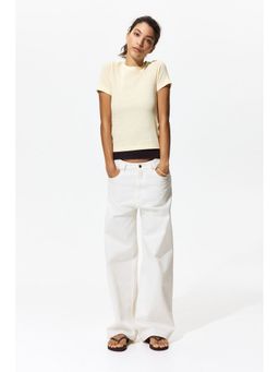 H&M - Women Yellow Cotton T-Shirt