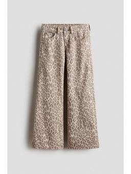 H&M - Girls Beige Wide Leg Low Jeans