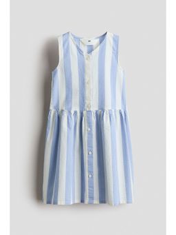 H&M - Girls Blue Patterned Seersucker Dress