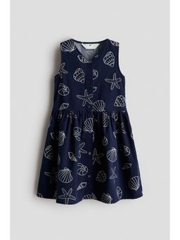 H&M - Girls Blue Patterned Seersucker Dress
