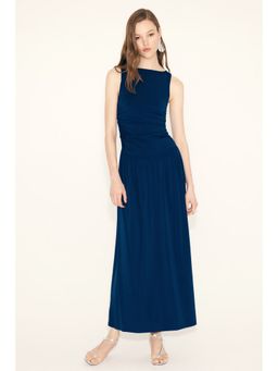 H&M - Women Blue Draped Jersey Dress
