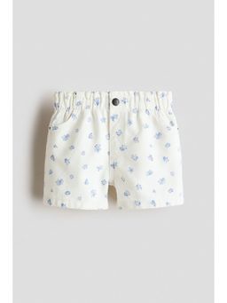 H&M - Girls White Printed Twill Shorts