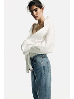 H&M - Women Blue Wide Regular Waist Jeans
