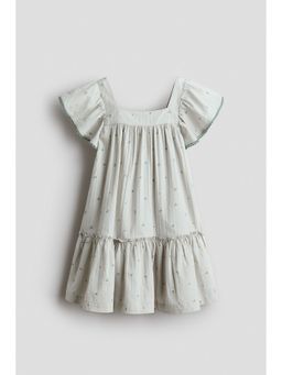 H&M - Girls Green Flared Cotton Dress