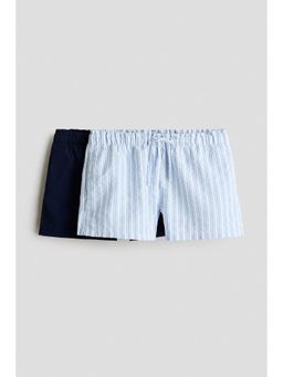 H&M - Girls Blue 2-Pack Cotton Shorts