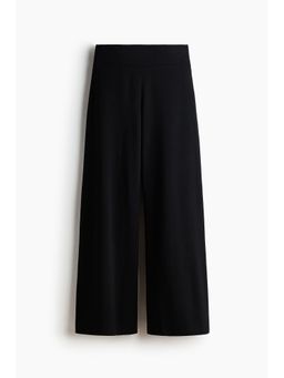 H&M - Women Black Flared Jersey Trousers
