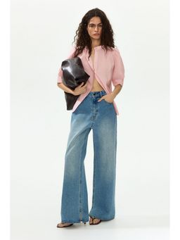 H&M - Women Pink Puff-Sleeved Top