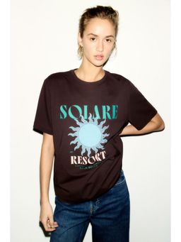 H&M - Women Brown Printed T-Shirt