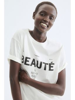 H&M - Women White Printed T-Shirt