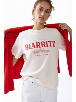 H&M - Women White Printed T-Shirt