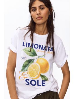 H&M - Women White Printed T-Shirt