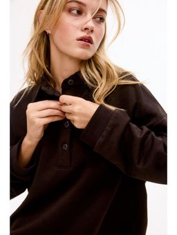 H&M - Women Brown Collared Sweatshirt