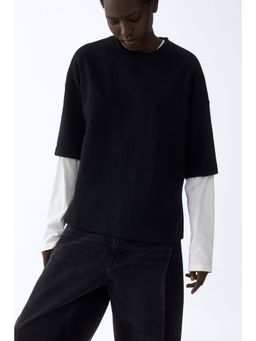 H&M - Women Black Interlock T-Shirt