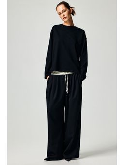 H&M - Women Black Long-Sleeved Cotton Top