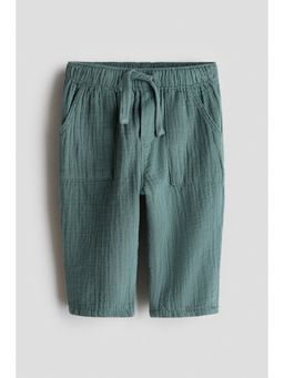 H&M - Boys Green Cotton Muslin Trouser