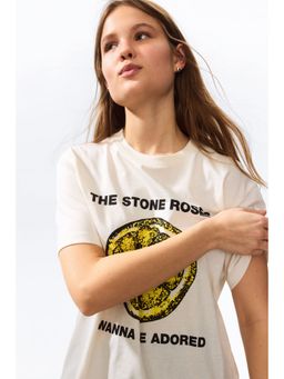 H&M - Women Beige Printed T-Shirt