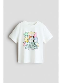 H&M - Girls White Printed T-Shirt