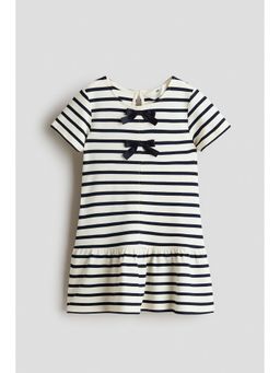 H&M - Girls Blue Bow-Detail Jersey Dress