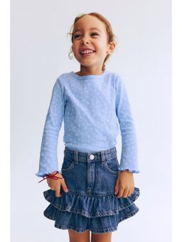 H&M - Girls Blue Ribbed Jersey Top