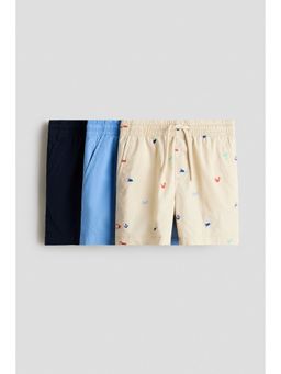 H&M - Boys Blue 3-Pack Cotton Shorts