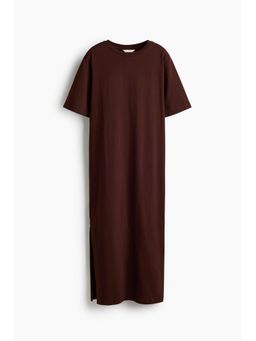 H&M - Women Brown Long T-Shirt Dress