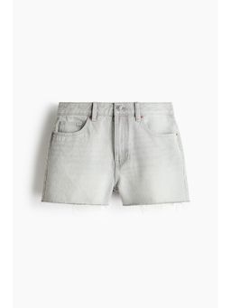 H&M - Women Grey Raw-Edge Denim Shorts
