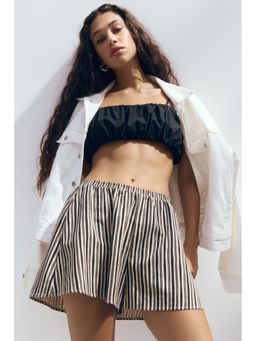 H&M - Women Grey Linen-Blend Shorts