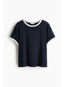 H&M - Women Blue Cotton T-Shirt