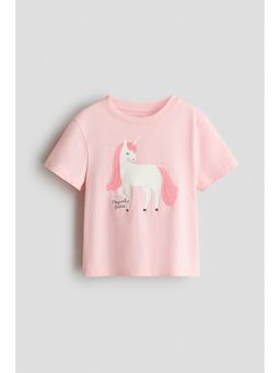 H&M - Girls Pink Printed T-Shirt
