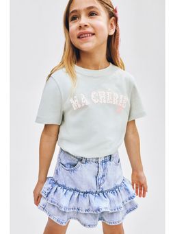 H&M - Girls Green Printed T-Shirt