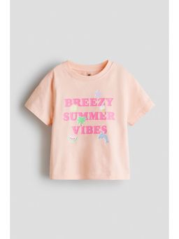 H&M - Girls Pink Printed T-Shirt