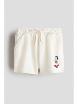 H&M - Boys White Motif-Detail Sweatshorts