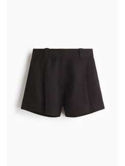 H&M - Women Black Pleat-Front Shorts