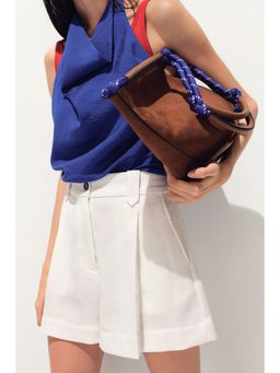 H&M - Women White Pleat-Front Shorts