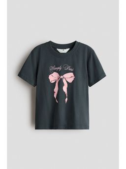 H&M - Girls Grey Printed T-Shirt