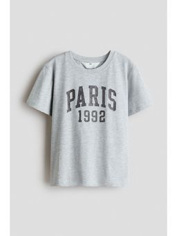 H&M - Girls Grey Printed T-Shirt