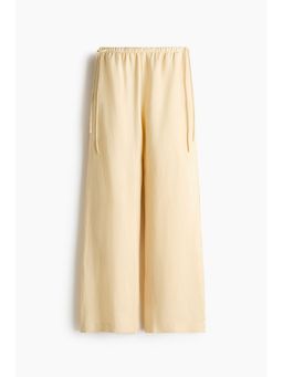 H&M - Women Yellow Linen-Blend Drawstring Pant