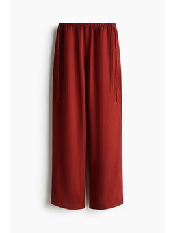 H&M - Women Red Linen-Blend Drawstring Pant